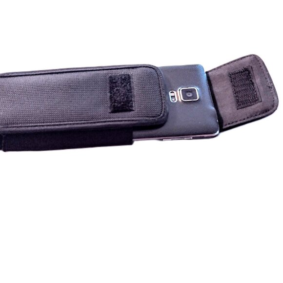 Men's Black Canvas Phone Case/Belt Holster ~ Detachable Strap ~ Expandable Sides - Picture 10 of 10